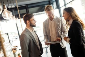 three business people meeting